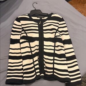 St. John Black and White Striped Jacket